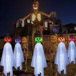 4 Pack Solar Pumpkin Ghosts for Halloween Decor
