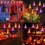 8 Pcs Remote-Controlled Witch Hat String Lights