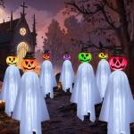 4 Pack Solar Pumpkin Ghosts for Halloween Decor