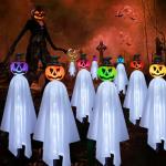 4 Pack Solar Pumpkin Ghosts for Halloween Decor