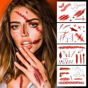 Zombie Scars Temporary Tattoos for Halloween Fun