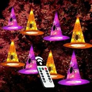 Lighted Witch Hats with Remote Control - 8 Pack