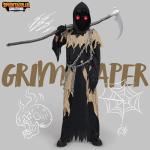 Glowing Eyes Grim Reaper Costume for Kids