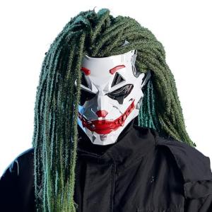 Futuristic Clown Mask with Braids for Cosplay