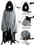 Vintage Grim Reaper Costume with Hood and Skull Mask