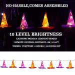 Haunting Witch Hat Lights with Remote – 8 Pack