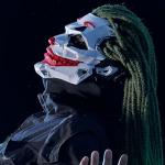 Futuristic Clown Mask with Braids for Cosplay