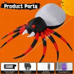 8 FT Halloween Inflatable Spider with Magic Light