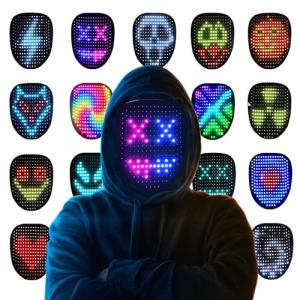 LED Light-Up Gesture Mask for Halloween Fun