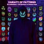 LED Light-Up Gesture Mask for Halloween Fun