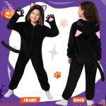 Black Cat Costume for Kids with Pink Ears