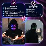 LED Light-Up Gesture Mask for Halloween Fun