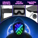 LED Light-Up Gesture Mask for Halloween Fun