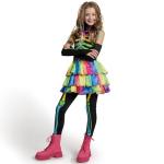 Colorful Skeleton Costume for Kids with Hair Extensions