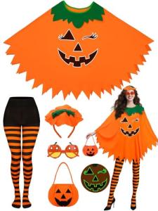 Glow-in-the-Dark Pumpkin Costume Set for Adults