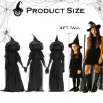 Set of 3 LED Black Witches Garden Stakes