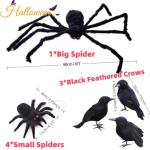 Giant Realistic Spider with 4 Small Spiders