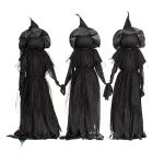 Set of 3 LED Black Witches Garden Stakes