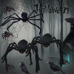 Giant Realistic Spider with 4 Small Spiders