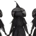 Set of 3 LED Black Witches Garden Stakes