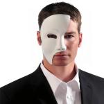 Elegant White Phantom Mask for Halloween Parties