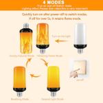 LED Flame Effect Light Bulb, 4 Modes (2 Pack)