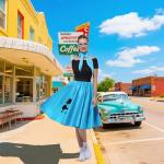 1950s Poodle Dress Costume with Accessories for Women