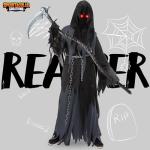Spooktacular Creations Halloween Glowing Eyes Grim Reaper Costume for Kids, Dark Knight Reaper Phantom Costume for Halloween Dress Up (XX-Large(14-16yr))
