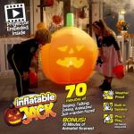 ANIMAT3D Inflatable Jabberin' Jack 5 Foot Tall Talking Animated Pumpkin with 56 Inch HD Screen and Built in Projector + Speaker Includes 80 Minutes of Content