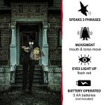 Haunted Hill Farm Life-Size Talking Headless Zombie Butler Holding Tray, Halloween Animatronic with Touch Activated Lights and Sound, Battery Operated Indoor or Covered Outdoor Halloween Decorations