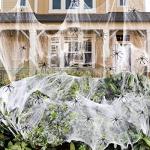 1400 sqft Halloween Spider Webs Decorations with 150 Extra Fake Spiders, Super Stretchy Cobwebs for Halloween decor Indoor and Outdoor