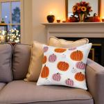 Embroidered Halloween Pumpkin Pillow Covers Set of 2