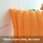 Halloween Orange Faux Fur Pillow Covers - Set of 2