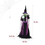 Haunted Hill Farm 6-Ft. Tall Fortune Teller Witch, Plug-in Motion-Activated Talking Scare Prop Halloween Animatronic for Indoor or Covered Outdoor Creepy Halloween Decorations, Spooky Halloween Props
