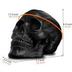 READAEER Life Size Human Skull Model 1:1 Replica Realistic Human Adult Skull Head Bone Model (Black)