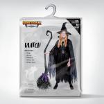 Spooktacular Creations Classic Child Witch Costume Gothic Sorceress Girl Black Witch with Broom for Halloween (X-Large(12-14yr))