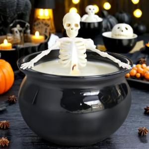 Halloween Skeleton Candles - Halloween Decoration - Skull Candles Vintage Farmhouse Gothic Decoration for Home Bar Indoor Room Tables - Halloween Birthday Gifts for Adults Women Men