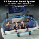 Bobtot Home Theater Systems Surround Sound Speakers - 1200 Watts 10 inch Subwoofer 5.1/2.1 Channel Audio Stereo System with HDMI ARC Optical Bluetooth Input for 4K TV Ultra HD AV DVD FM Radio USB