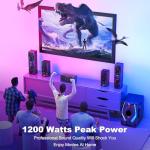 Bobtot Home Theater Systems Surround Sound Speakers - 1200 Watts 10 inch Subwoofer 5.1/2.1 Channel Audio Stereo System with HDMI ARC Optical Bluetooth Input for 4K TV Ultra HD AV DVD FM Radio USB