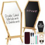 Coffin Chalk Board with Mini Coffin Blackboard - Gothic Wedding Decor - Spooky 17x10.5 inches - Eraseable Coffin Letter Board for Halloween Decor - Gothic Curiosities