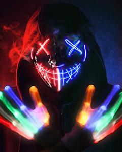 LED Skeleton Mask & Gloves Set for Halloween