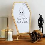 Coffin Chalk Board with Mini Coffin Blackboard - Gothic Wedding Decor - Spooky 17x10.5 inches - Eraseable Coffin Letter Board for Halloween Decor - Gothic Curiosities