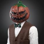 Creepy Deluxe Pumpkin Head Mask for Halloween