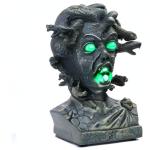 EVAPLUS 12 inch Electronic Animated Medusa Bust,Indoor/Outdoor Halloween Decoration,Creepy Tabletop Decor