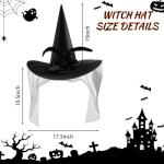 Magic Master Black Witch Hat with Roses & Feathers