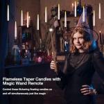 Halloween Decorations, Floating Candles with Wand, Magic Hanging Candles Flickering Warm Light Flameless LED Taper Candle, Battery Operated Window Candles for Christmas Halloween Decor (12 Pack)