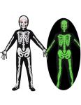 Spooktacular Creations Glow in the Dark Skeleton Costume for Boys, Halloween Costume for Kids, Unisex Skeleton Bodysuit with Mask for Boys, Girls (Toddler(3-4 yrs))