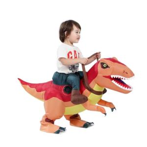 HSCTEK Inflatable Dinosaur Costume Baby Boys Girls, Blow Up Riding Trex Cosplay Kids Toddler, Ride On Dino Halloween Costume Children