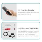 Acoustic Audio by Goldwood Bluetooth 5.1 Surround Sound System with LED Light Display, FM Tuner, USB and SD Card Inputs - 6-Piece Home Theater Speaker Set, includes Remote Control - AA5400 Black