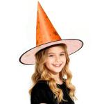 Century Star Kids Witch Hat Star Printing Wizard Hat for Boys Girls Halloween Hat Cosplay Party Decorations Orange One Size